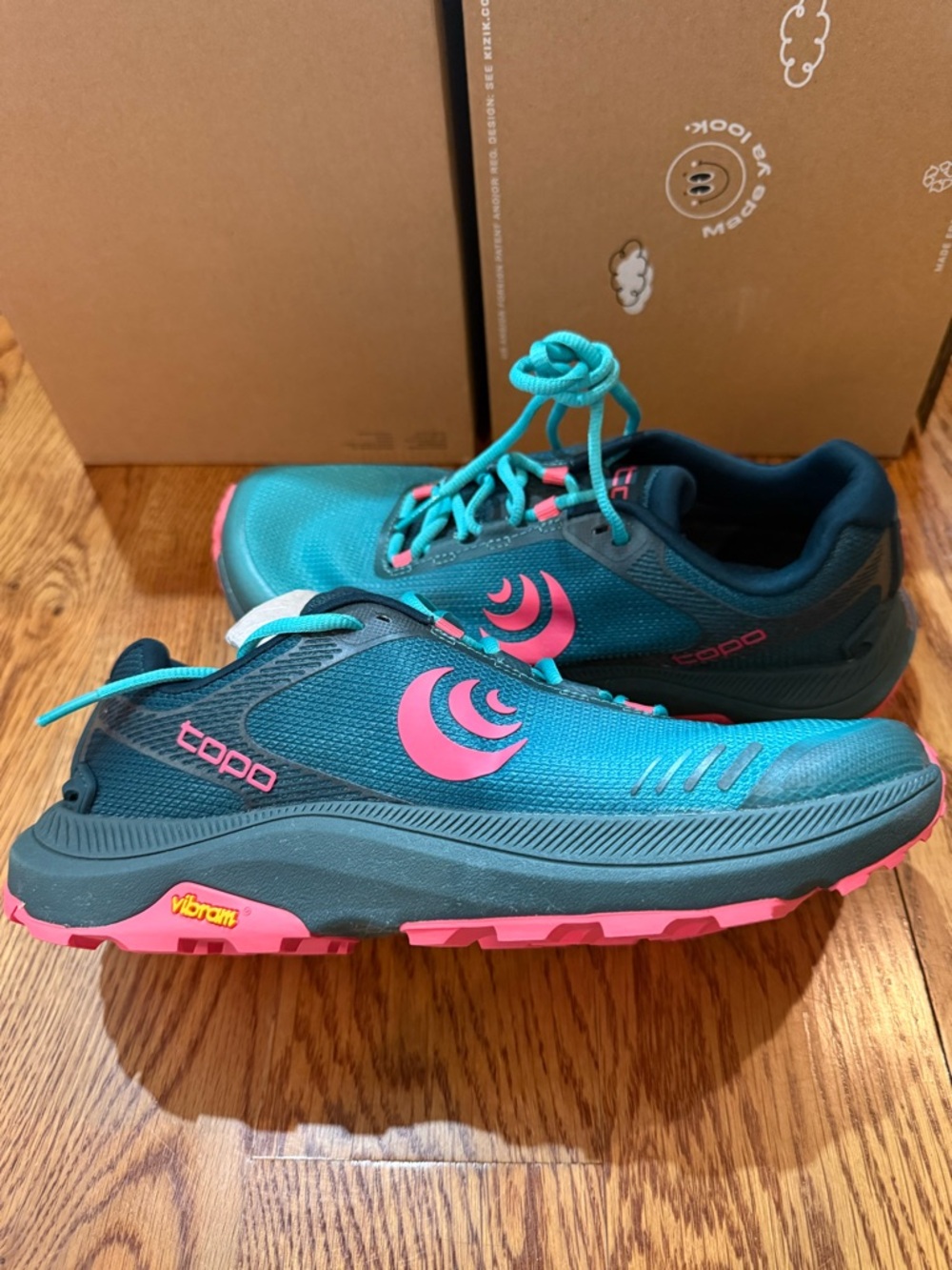 Topo Athletic Women's Teal and Pink Trail Running Shoes